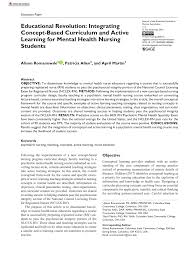 Pdf Educational Revolution Integrating Concept Based Curriculum And Active Learning For Mental Health Nursing Students