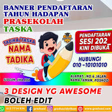 Hanya untuk lulusan sma tahun 2021. Banner Pendaftaran Tadika Prasekolah Taska 4 X 10 Kaki Shopee Malaysia