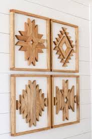 Try making these diy wood squares! Learn How To Create Beautiful Diy Wooden Aztec Wall Art With This Easy To Follow Tutorial That Includes Printable P Wood Wall Art Diy Aztec Wall Art Aztec Wall