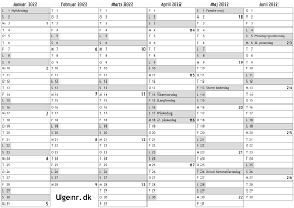 Das einzige was deiner excel kalendervorlage jetzt noch fehlt ist ein wenig design. Kalender For 2022 Med Helligdage Og Ugenumre Ugekalender Online Arskalender Med Uger Til Print A4 Gratis Download Pdf