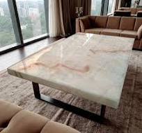 Handmade White Onyx Marble Table Top: Elegant Stone Dining ...