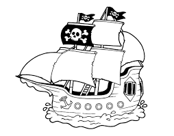 Barco Pirata Para Colorear