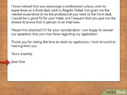 Check spelling or type a new query. How To Write A Cover Letter To A Hotel With Pictures Wikihow