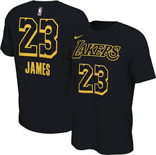 Dribble, pass and shoot like your favorite player in the nike men's los angeles lakers lebron designed to resemble the official nba jersey, this shirt is made with polyester fabric and boasts. Nike Men S Los Angeles Lakers Lebron James 23 Black Mamba T Shirt Dick S Sporting Goods