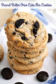 Peanut Butter Oreo Cake Mix Cookies Recipe In 2020 Cake Mix Cookies Cake Mix Peanut Butter Oreo