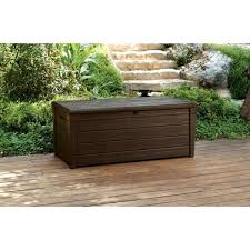 Waterproof, shock resistant, shockproof, airtight, watertight, better sealed. Outdoor Storage Patiomore 120 Gallon Resin Wicker Patio Storage Box Waterproof Outdoor Storage Container Deck Box And Gar Grey Patio Lawn Garden