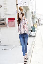Slim Blue Jeans Ptj St Koreanfashiontrends
