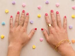 Valentines day holiday style bright manicure with painted heart. 20 Valentine S Day Nails That Make The Most Charming Manicure