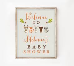 Free Baby Shower Welcome Sign Pdf Template Woodland Fox Instant Download Printable Printable Market