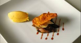 Foie Gras Poele Sorbet Mangue Endives Et Reduction De Vinaigre De Vin Meli Melo Gastronomique Gastronomie Sorbet Mangue Foie Gras Poele
