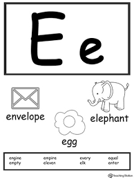 Free Letter E Printable Alphabet Flash Cards For Preschoolers Myteachingstation Com