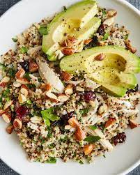 Nyt Cooking On Instagram A Desk Lunch You Can Look Forward To All Morning Quinoa Salad With Chicken Almonds And Avocado Recipe Link In Bio Recipe