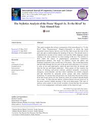 PDF) The stylistics analysis of the poem “raqeeb se, to the rival ...
