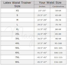 Waist Training Size Chart World Of Reference