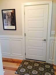 Many of y'all have asked about our walls and trim and how they mesh so i wanted to share an… Entry From Garage Sw Modern Gray On Walls Sw Alabaster On Door Wainscoting And Trim Sw Modern Gray Sw Alabaster Paint Colors For Home