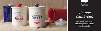 4 piece red ceramic canister set. Now Designs 5105003aa Vintage Stoneware Food Canister With Lid 58 Ounce Capacity Cobalt Blue