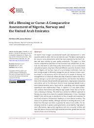The same applies to science. Pdf Oil A Blessing Or Curse A Comparative Assessment Of Nigeria Norway And The United Arab Emirates