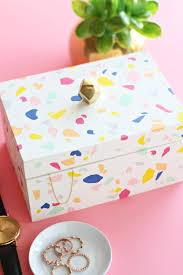 Diy Faux Terrazzo Jewelry Box Video The Pretty Life Girls Jewelry Box Diy Painted Jewelry Boxes Jewelry Box Plans
