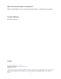 Pdf State Of The Internet Freedom In Zambia