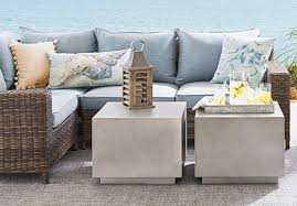 Using glue place on the upside down table, using 1 1/4 screws in the pocket holes, and after drilling pilot holes in the 2x4 support (i did 4 in each 6x6, or 8 in each leg) attach with the 3 screws. Outdoor Lounge Furniture For Coastal Style Living From Resort Wicker Lounges To Porch Swings Coastal Decor Ideas Interior Design Diy Shopping