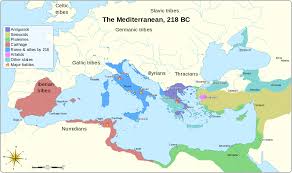 Mediterranean At 218 Bc En Second Punic War Wikipedia Punic Wars Map Historical Maps