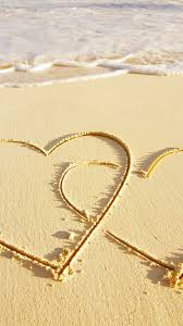 Hd Love Heart Sea Sand Iphone 6 6s Plus Wallpapers Love Mobile Backgrounds Download Love Wallpapers Romantic Romantic Wallpaper Gold Heart Wallpaper