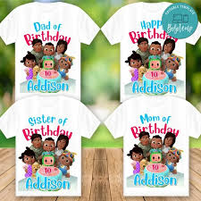 The show will feature the cocomelon characters, bringing new adventures from jj and his best. Cocomelon African American Family Matching Birthday Shirt Png Bobotemp