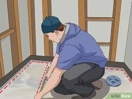 A shower pan liner prevents water from leaking into the bathroom walls. How To Install A Shower Pan 10 Steps With Pictures Wikihow
