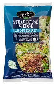 Layer on more flavor with our traditional steakhouse seasoning and finish with . Steakhouse Wedge Chopped Kit Taylor Farms