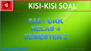 Demikianlah artikel soal matematika kelas 4. Download Kisi Kisi Soal Pas Kelas 4 Semester 2 K13 Revisi 2018 Dicariguru Com