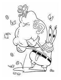 For the love of spongebob, color him with your favorite colors and see what spongebob would look like in different colors. Mr Krabs With A Bag Full Of Money In Krusty Krab Coloring Page Color Luna