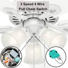 Maybe you would like to learn more about one of these? Buy Ceiling Fan Switch 1 Pack Ul Listed Fan Switch For Ceiling Fan 3 Speed 4 Wire Zing Ear Ze 268s6 Pull Chain Switch Replacement Fan Speed Control Switch For Ceiling Fan Light Wall
