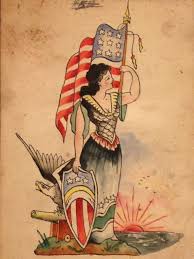 Folksy images composed of thick lines, bold colors and black shading. A Short Incomplete History Of American Traditional Tattooing New York Historical Society American Traditional Tattoo History Tattoos American Traditional