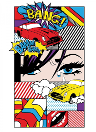 Retro Cizgiroman Duvar Kagidi Sanat Pop Retro Pop Art