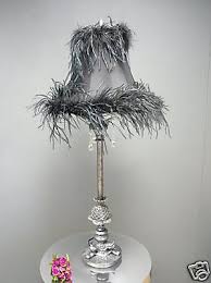 Black Feather Boudoir Vintage Chic Bedside Table Lamp Feather Lamp Non Floral Centerpieces Pretty Decor
