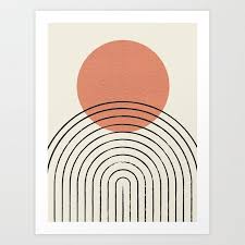 Buy Orange Sun Mid Century Full Art Print By Moonlightprint Worldwide Shipping Available At Society6 Com Just One Of Millions Of Mini Art Gold Sun Art Prints