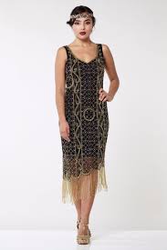Black And Gold Theme Clothes Great Gatsby Fringe Party Dress In Black Gold In 2020 1920s Fashion Dresses Fringe Flapper Dress Flapper Dress