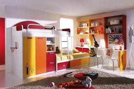 Kids Room Colorful Compact Kids Bed Furniture Sets And Wall Shelf With Loft Beds And Brown Fur Rug An Modern Kids Beds Small Kids Bedroom Minimalist Kids Room