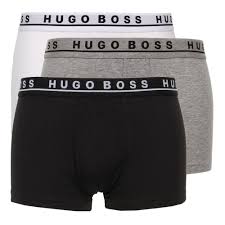 Bodywear Three Pack Trunks White Grey