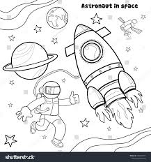 Vektor Stok Coloring Pages Kids Astronaut Space Black (Tanpa Royalti)  1690223755 | Shutterstock