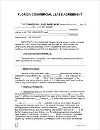 free florida commercial lease agreement pdf word