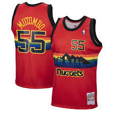 Denver nuggets statement edition detailing. Men S Denver Nuggets Dikembe Mutombo Mitchell Ness Red 1991 92 Hardwood Classics Reload Swingman Jersey