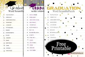 We have lots of free printable brain teasers for kids and adults, all with the answers provided. Free Printable Graduation Word Scramble Puzzle