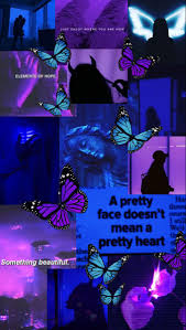 Dark Blue And Purple Aesthetic Blue Butterfly Wallpaper Purple Butterfly Wallpaper Dark Purple Aesthetic