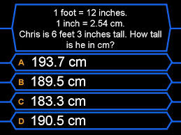 The height of an average south american male is 165.5 cm, or a little over 5 foot five inches. Who Wants To Be A Millionaire Units Of