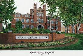 Marshall Universitycampus Images Lithograph Print Campus Images Marshall University University Campus