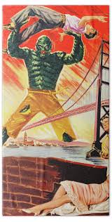 The Creature Walks Among Us'' 1956, movie poster base art Bath Towel by  Retro Movie Art - Pixels