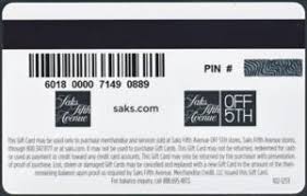 Code valid for 6 days from date of account creation. Gift Card Off 5th Saks Fifth Avenue United States Of America Saks Fifth Avenue Col Us Saksfavenue 009 102