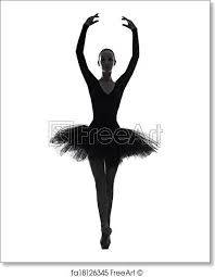 Black And White Dancer Silhouette Painting Freeart Fa18126345 Dance Art Dance Art Prints Dancer Painting