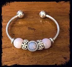 Pandora Open Bangle Bracelet With Opalescent Pink Petites And Opalescent Radiant Hearts Pandora Bangle Bracelet Pandora Bangle Pandora Jewelry Charms